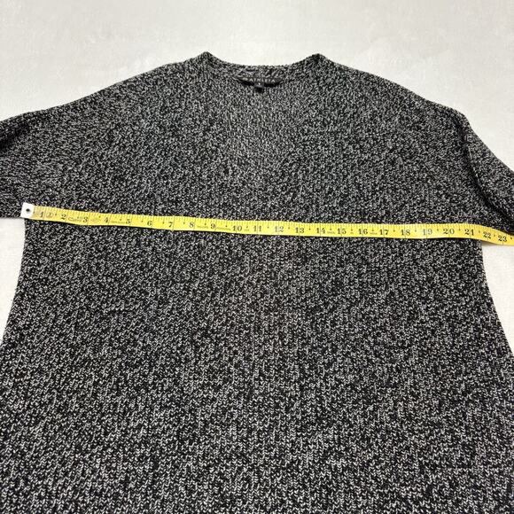 Athleta Switchback Wool Chunky Knit Oversized V-Neck Sweater Size S Black/Gray - Picture 8 of 9